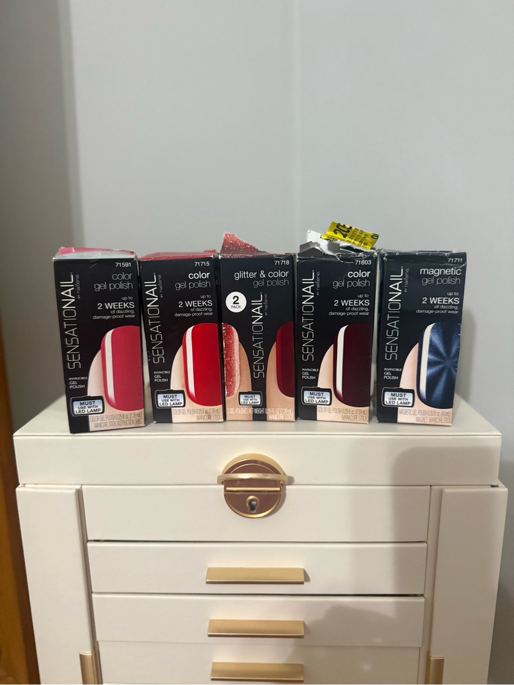 Sensationail Gel Nail Polish Variety Pack - Red, Pink, Navy